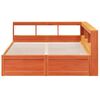 vidaXL Cama con estanter&iacute;a sin colch&oacute;n madera maciza marr&oacute;n 160x200 cm