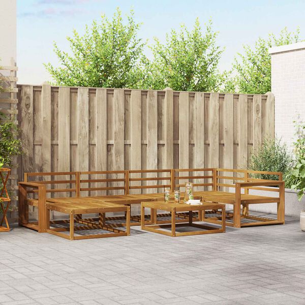 vidaXL Conjunto de sof&aacute;s de exterior 7 pcs Natural