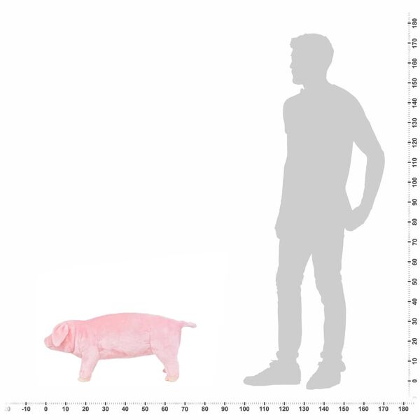 vidaXL Cerdito de peluche de pie rosa XXL