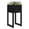 vidaXL Jardinera 2 unidades madera maciza de pino negro 40x40x81 cm