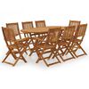 vidaXL Set comedor de jard&iacute;n plegable 9 piezas madera maciza de acacia
