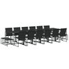 vidaXL Juego de comedor de jard&iacute;n 17 piezas textileno negro
