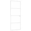vidaXL Puerta de interior vidrio templado y aluminio blanco 76x201,5cm