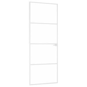 vidaXL Puerta de interior vidrio templado y aluminio blanco 76x201,5cm