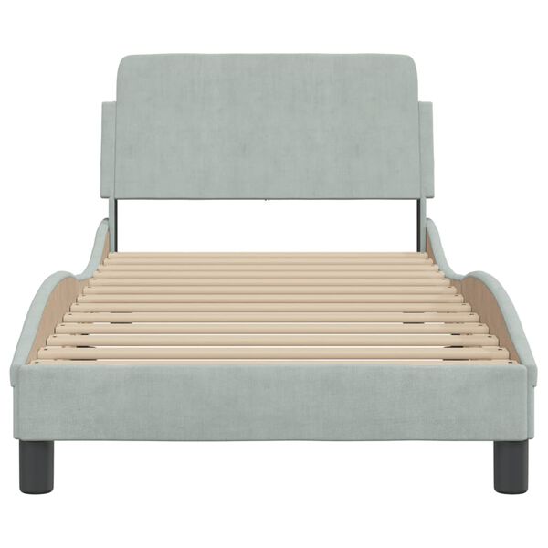 vidaXL Estructura de cama Dover terciopelo gris claro 90x200 cm