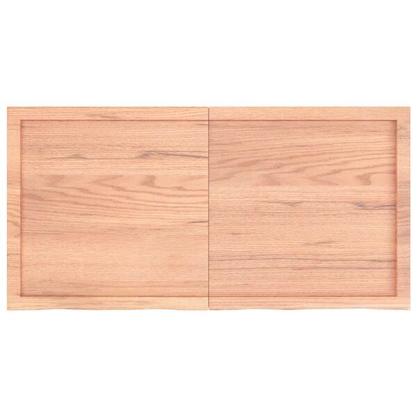 vidaXL Encimera ba&ntilde;o madera maciza tratada marr&oacute;n claro 120x60x(2-4)cm