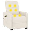 vidaXL Sillón de masaje elevable de tela microfibra beige
