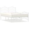 vidaXL Estructura cama sin colch&oacute;n con estribo metal blanco 120x200 cm