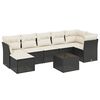 vidaXL Set de sof&aacute;s de jard&iacute;n 8 piezas y cojines rat&aacute;n sint&eacute;tico negro