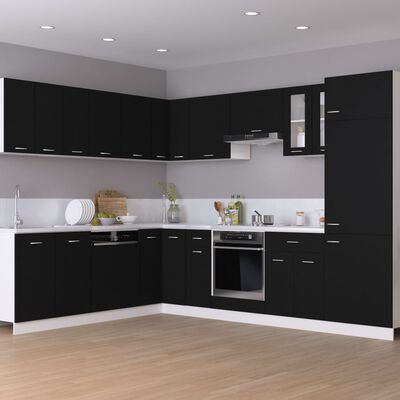 vidaXL Armario colgante de cocina aglomerado negro 50x31x60 cm