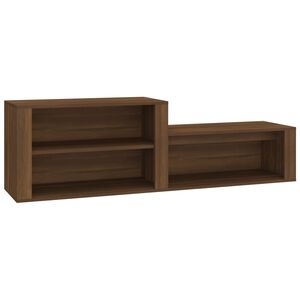 vidaXL Mueble zapatero madera contrachapada marr&oacute;n roble 150x35x45 cm