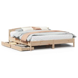 vidaXL Estructura de cama sin colch&oacute;n madera maciza de pino 200x200 cm