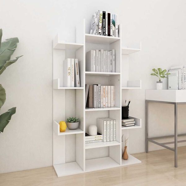 vidaXL Estanter&iacute;a librer&iacute;a madera contrachapada blanco 86x25,5x140 cm