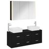 vidaXL Juego de muebles de ba&ntilde;o 4 pcs Roble Negro