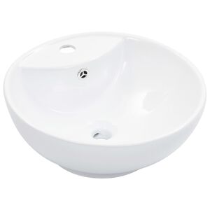 vidaXL Lavabo con rebosadero 46,5x18 cm cer&aacute;mica blanco