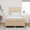 vidaXL Cama tipo Box Spring con colch&oacute;n Crema 120 x 190 cm tela
