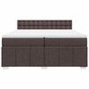 vidaXL Cama box spring con colch&oacute;n tela marr&oacute;n oscuro 200x200 cm