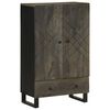 vidaXL Aparador alto madera maciza de mango negro 60x33x100 cm