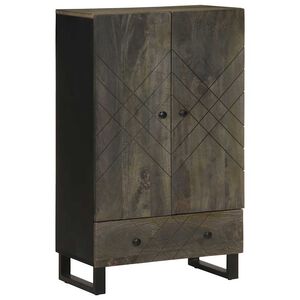 vidaXL Aparador alto madera maciza de mango negro 60x33x100 cm