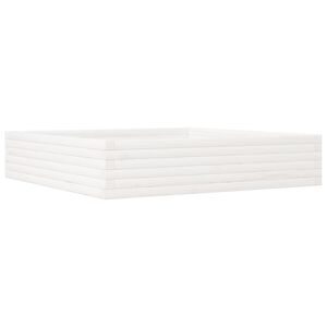 vidaXL Jardinera de madera maciza de pino blanca 110x110x23 cm