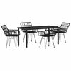 vidaXL Conjunto de Comedor de Jard&iacute;n 5 pcs Negro