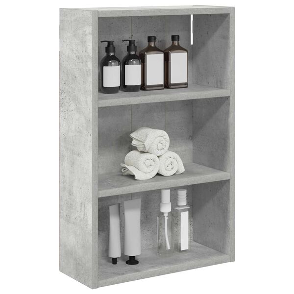 vidaXL Armario de pared para ba&ntilde;o Gris Concreto 40 x 16 x 62,5 cm