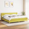 vidaXL Cama box spring con colch&oacute;n tela verde 200x200 cm