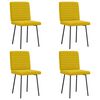 vidaXL Sillas de comedor 4 unidades terciopelo amarillo