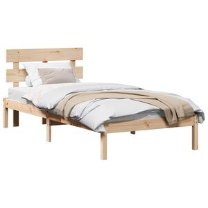 vidaXL Estructura de cama Marr&oacute;n 80 x 200 cm Madera maciza de Pino