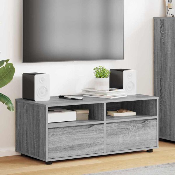 vidaXL Gabinete de TV con caj&oacute;n Gris Sonoma 100 x 48 x 43 cm