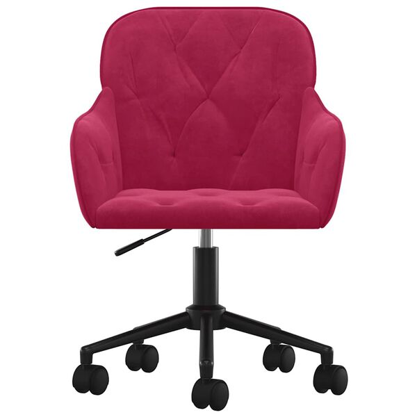 vidaXL Sillas de comedor giratorias 2 unidades terciopelo rojo tinto