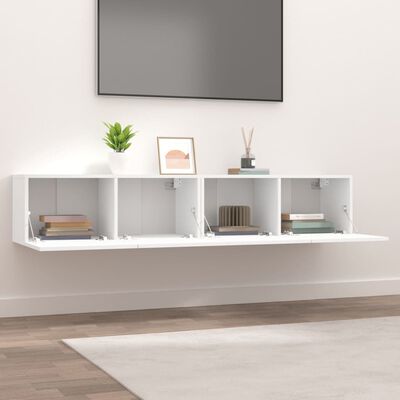 vidaXL Muebles para TV 2 uds madera de ingeniería blanco 80x30x30 cm