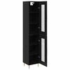vidaXL Aparador alto 2 pcs Roble Negro Cristal