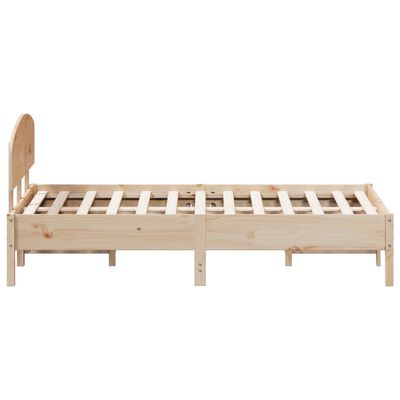 vidaXL Estructura de cama con cabecero madera maciza pino 140x190 cm