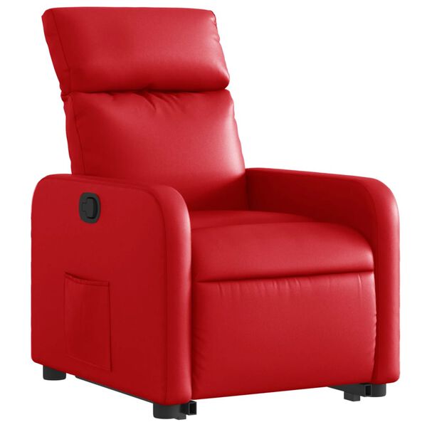vidaXL Sill&oacute;n reclinable elevable cuero artificial rojo