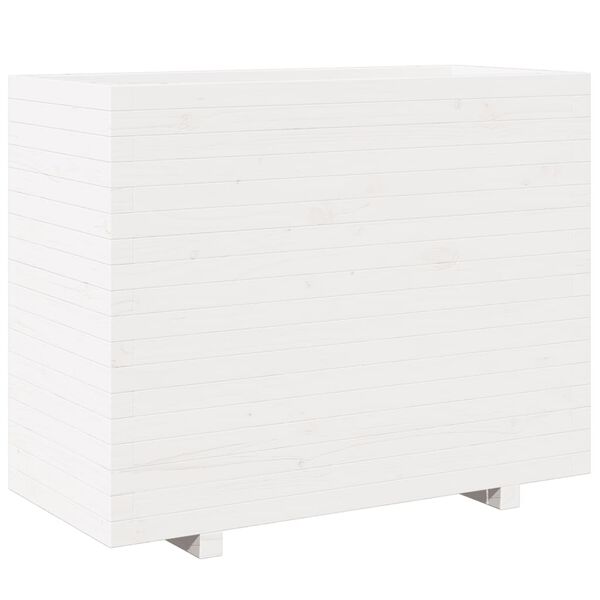 vidaXL Jardinera madera maciza de pino blanco 90x40x72,5 cm