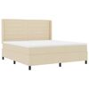 vidaXL Cama tipo Box Spring con colch&oacute;n Crema 180 x 200 cm tela