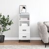 vidaXL Aparador de madera contrachapada blanco brillante 34,5x34x90 cm