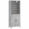 vidaXL Aparador alto madera contrachapada gris hormig&oacute;n 69,5x34x180 cm