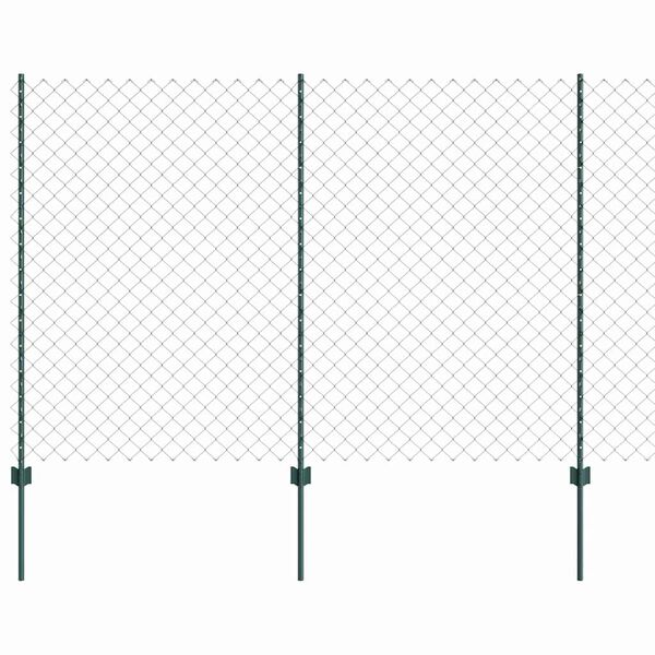 vidaXL Valla con Poste Verde 1,5 x 25 m Acero