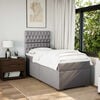 vidaXL Cama box spring con colch&oacute;n tela gris taupe 90x190 cm