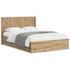 vidaXL Estructura de cama con almacenamiento y cabecero Artisan Oak