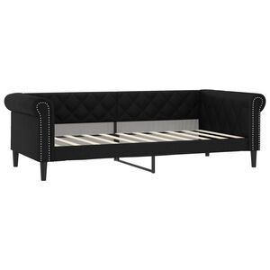 vidaXL Sof&aacute; cama sin colch&oacute;n cuero sint&eacute;tico negro 90x190 cm