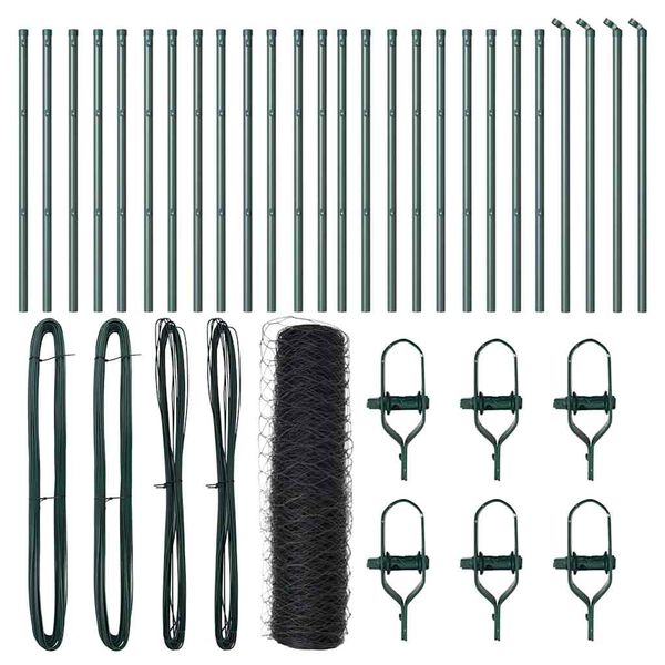 vidaXL Poste de Valla Gris 50 x 0,6 m (malla de 50 mm) Acero y PVC