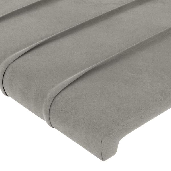 vidaXL Cabecero gris claro 144x5x118/128 cm terciopelo