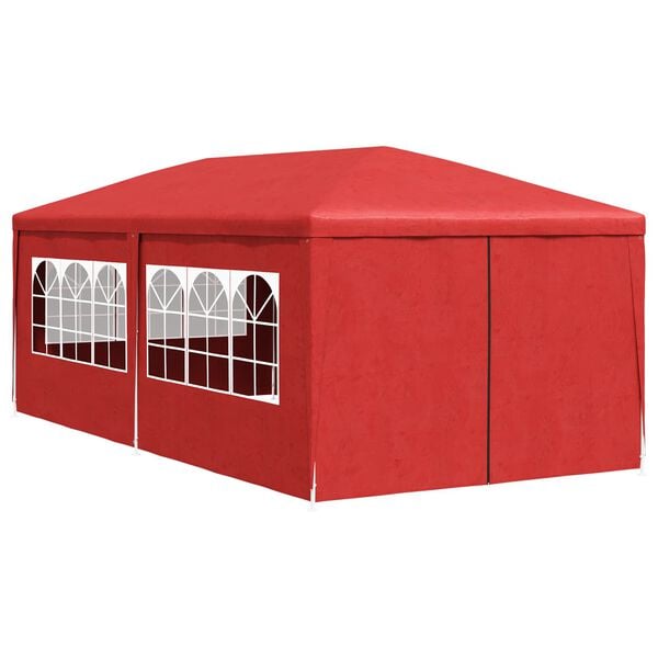 vidaXL Carpa de fiesta con pared Rojo 600 x 300 x 255 cm PE y acero