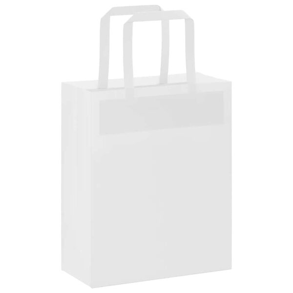 vidaXL Bolsas de papel con asas 250 uds blanca 18x8x22 cm