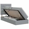 vidaXL Cama con almacenamiento y colch&oacute;n Gris Claro 90 x 190 cm tela
