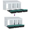 vidaXL Nido para gallinas con 3 compartimentos de acero galvanizado para montar en la pared