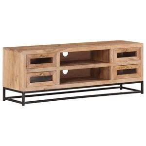 vidaXL Mueble de TV de madera maciza de acacia 110x30x40 cm